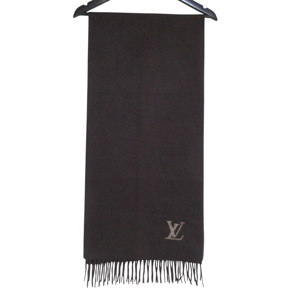 Louis Vuitton Echarpe Jhelum Cashmere Fringe Scarf LV Brown — view 2