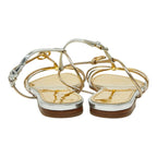 Louis Vuitton Flat Sandals 35 Silver Gold Patent Leather — view 3