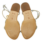Louis Vuitton Flat Sandals 35 Silver Gold Patent Leather — view 5