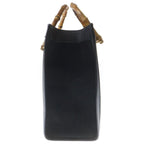 Gucci Bamboo Suede Leather Handbag Black — view 3