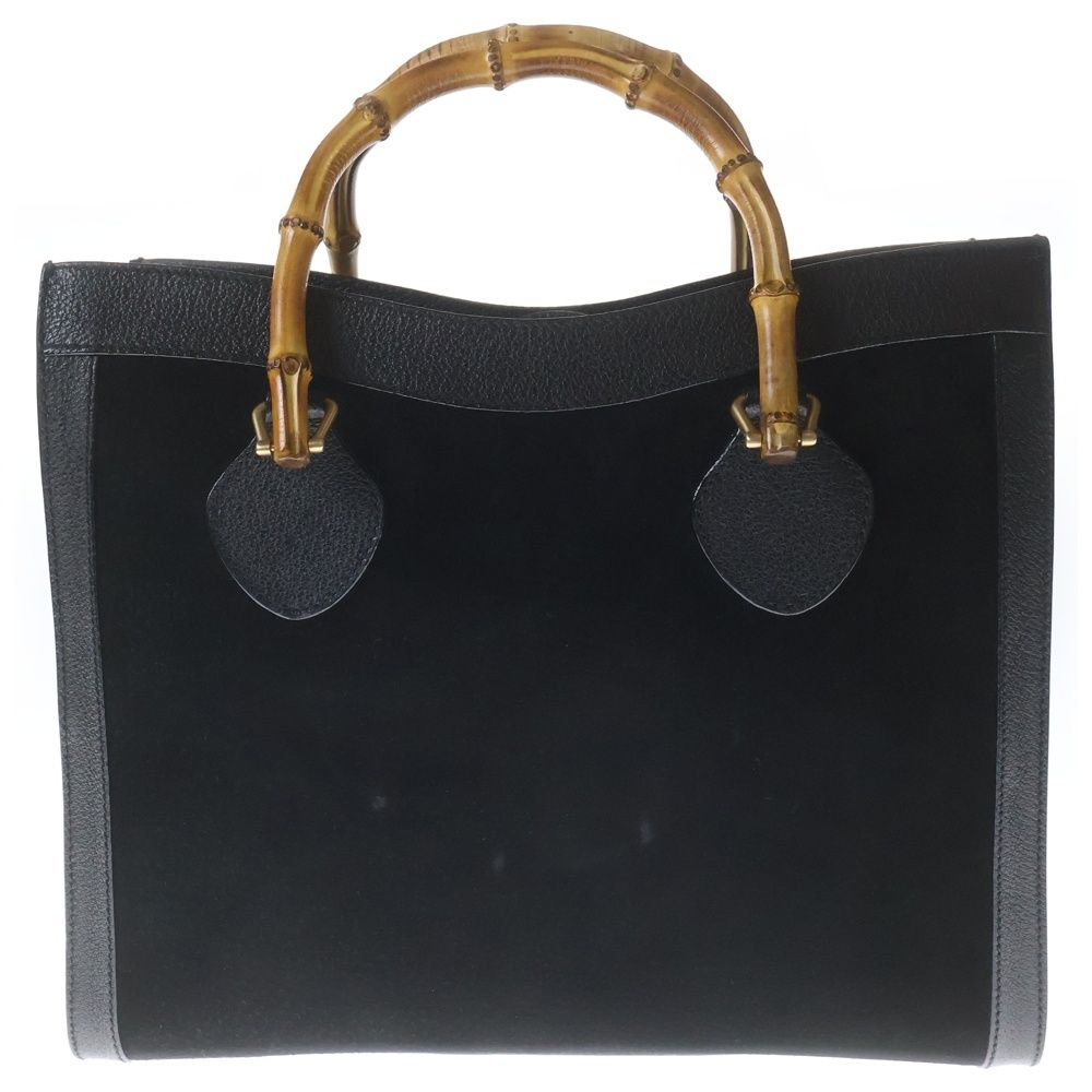 Gucci Bamboo Suede Leather Handbag Black — view 2