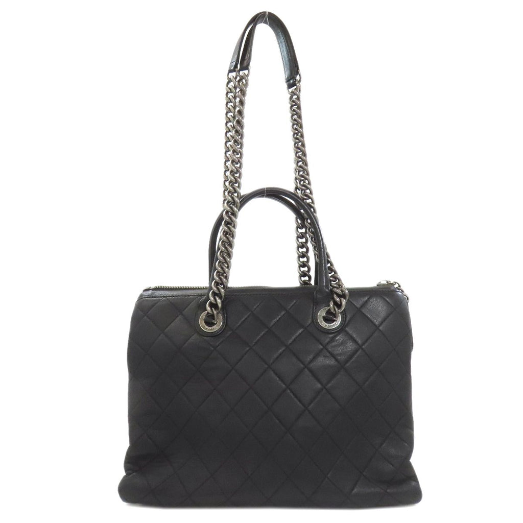 Chanel Quilted 2-Way Silver Tote Calf — view 2