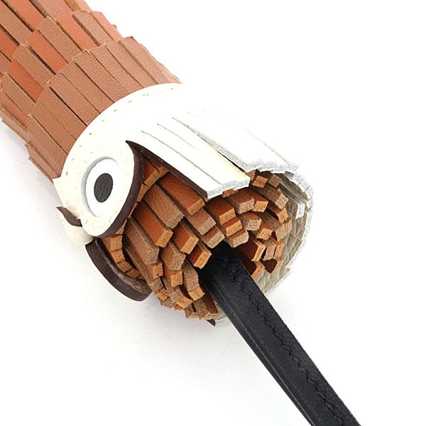 Hermes Bag Charm Chouette Brown Lambskin Epsom Owl — view 5