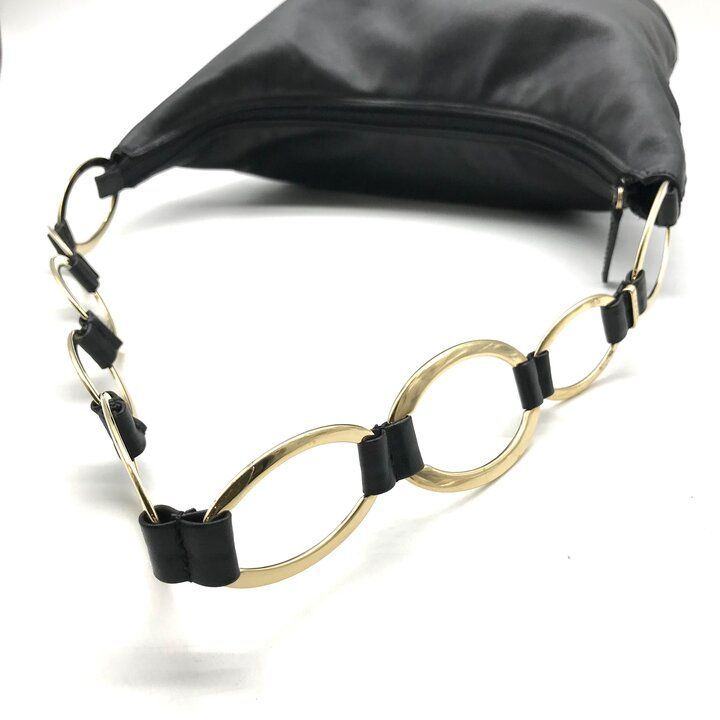 Gucci Leather Chain Shoulder Bag Black Gphardware Purse — view 6