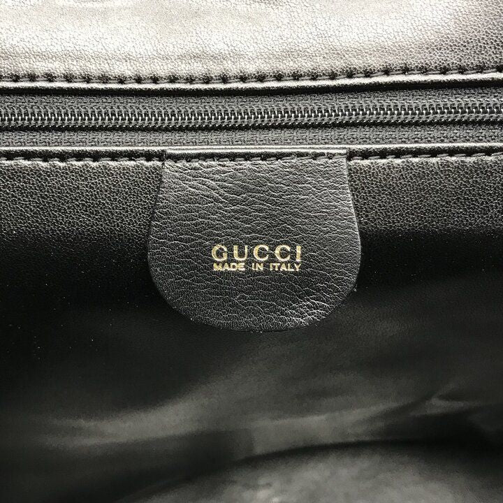 Gucci Leather Chain Shoulder Bag Black Gphardware Purse — view 8