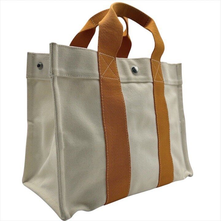 Hermes Bora PM Orange Canvas Tote Purse — view 3