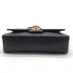 Chanel Quilted 25 CC Logo Double Flap Chain Shoulder Bag Lambskin Black — view 3