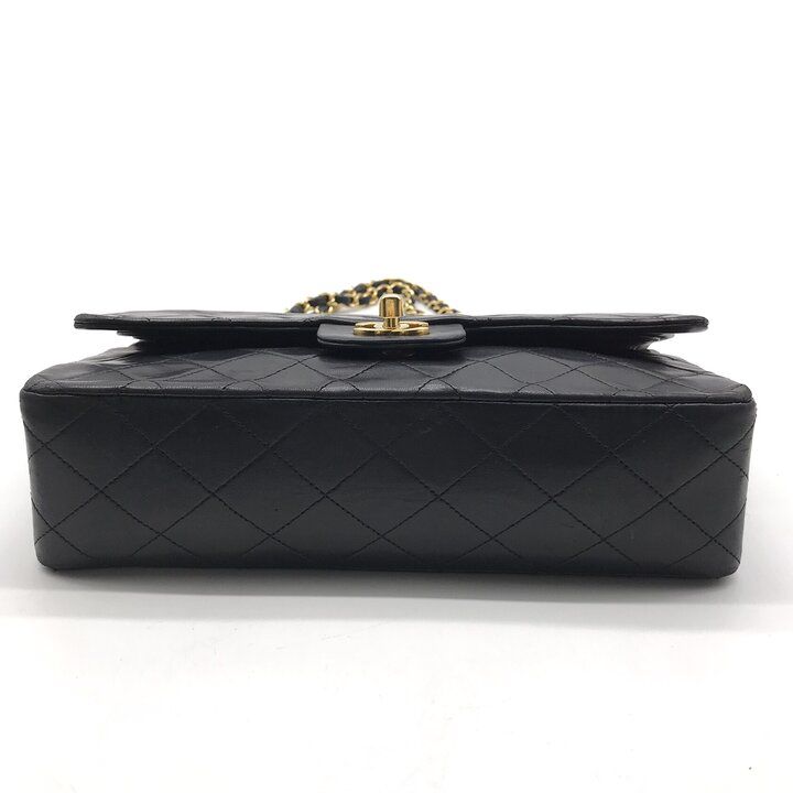 Chanel Quilted 25 CC Logo Double Flap Chain Shoulder Bag Lambskin Black — view 3