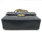 Chanel Big CC Logo Quilted Turnlock Lambskin Chain Shoulder Bag Black — view 4