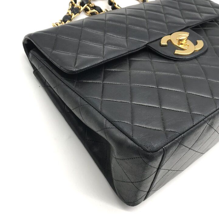 Chanel Big CC Logo Quilted Turnlock Lambskin Chain Shoulder Bag Black — view 5