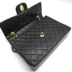 Chanel Big CC Logo Quilted Turnlock Lambskin Chain Shoulder Bag Black — view 8