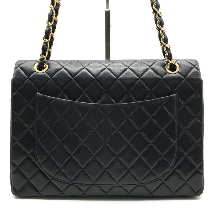 Chanel Big CC Logo Quilted Turnlock Lambskin Chain Shoulder Bag Black — view 3