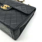 Chanel Big CC Logo Quilted Turnlock Lambskin Chain Shoulder Bag Black — view 6