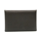 Hermes Calvi Epsom Card Case Leather Brown Business Holder — view 2