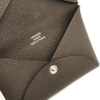 Hermes Calvi Epsom Card Case Leather Brown Business Holder — view 7