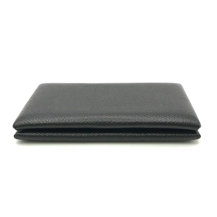 Hermes Calvi Epsom Card Case Leather Black Business Holder — view 3