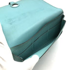 Hermes Dogon GM Duo Wallet Bifold Leather Silver Turquoise Blue — view 7