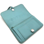 Hermes Dogon GM Duo Wallet Bifold Leather Silver Turquoise Blue — view 6