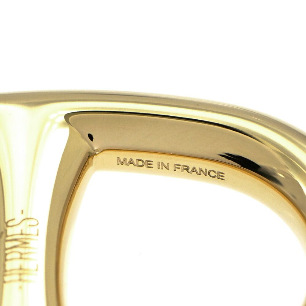 Hermes Scarf Ring Chaine D'ancre Perma Brass Gold Color Pendant Style Necklace — view 5