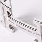 Hermes Belt Buckle H Logo Diamond Reversible Blue White Silver — view 5