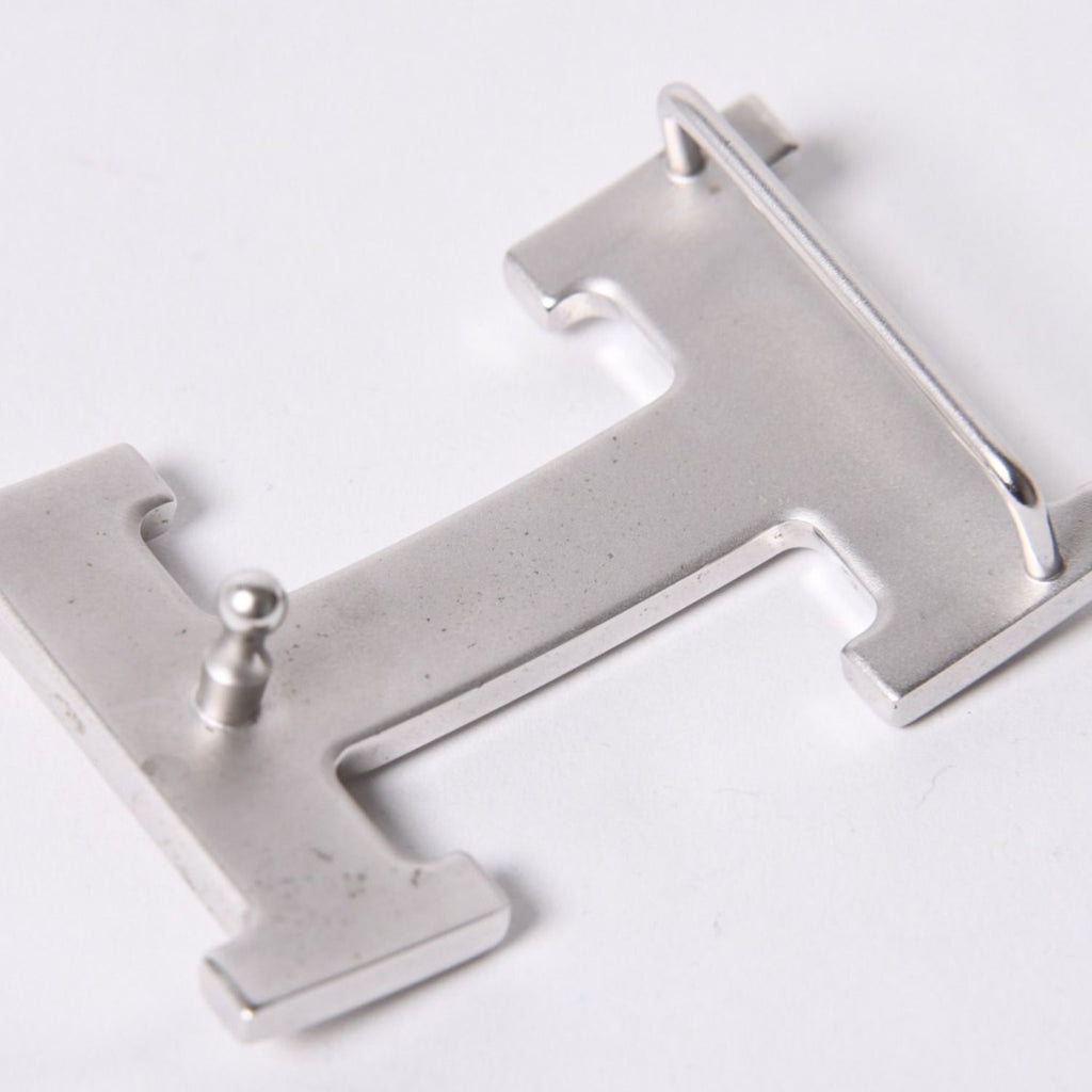 Hermes Belt Buckle H Logo Diamond Reversible Blue White Silver — view 6