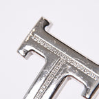 Hermes Belt Buckle H Logo Diamond Reversible Blue White Silver — view 4