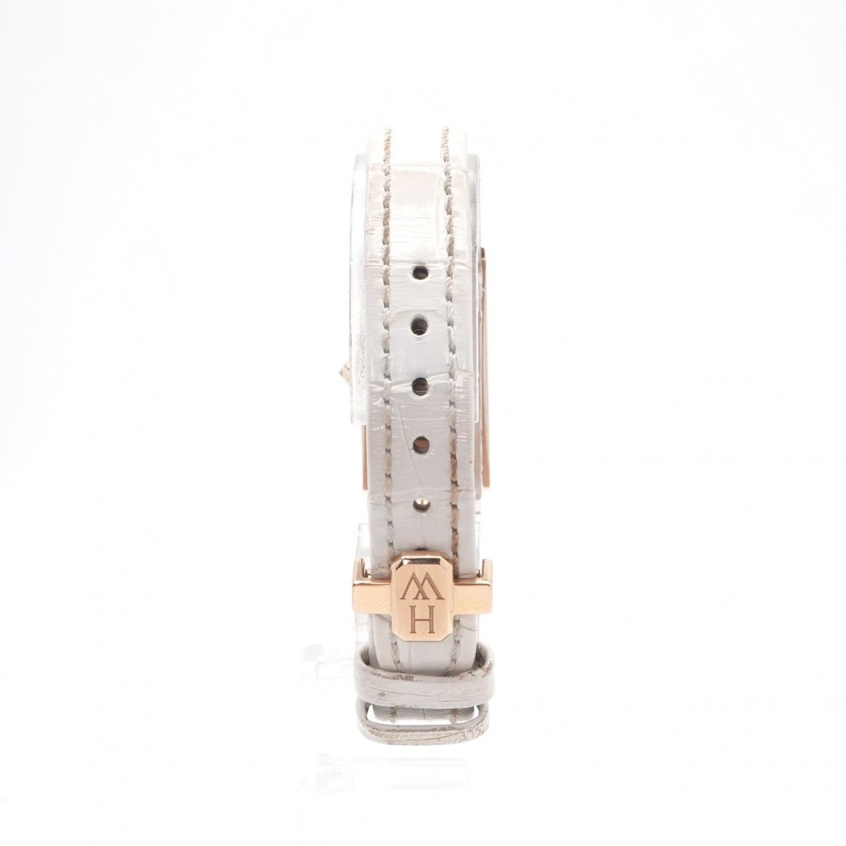 Harry Winston Avenue-c Mini Elliptic Watch Leather 18k Rose Gold 18k Pink Case — view 3