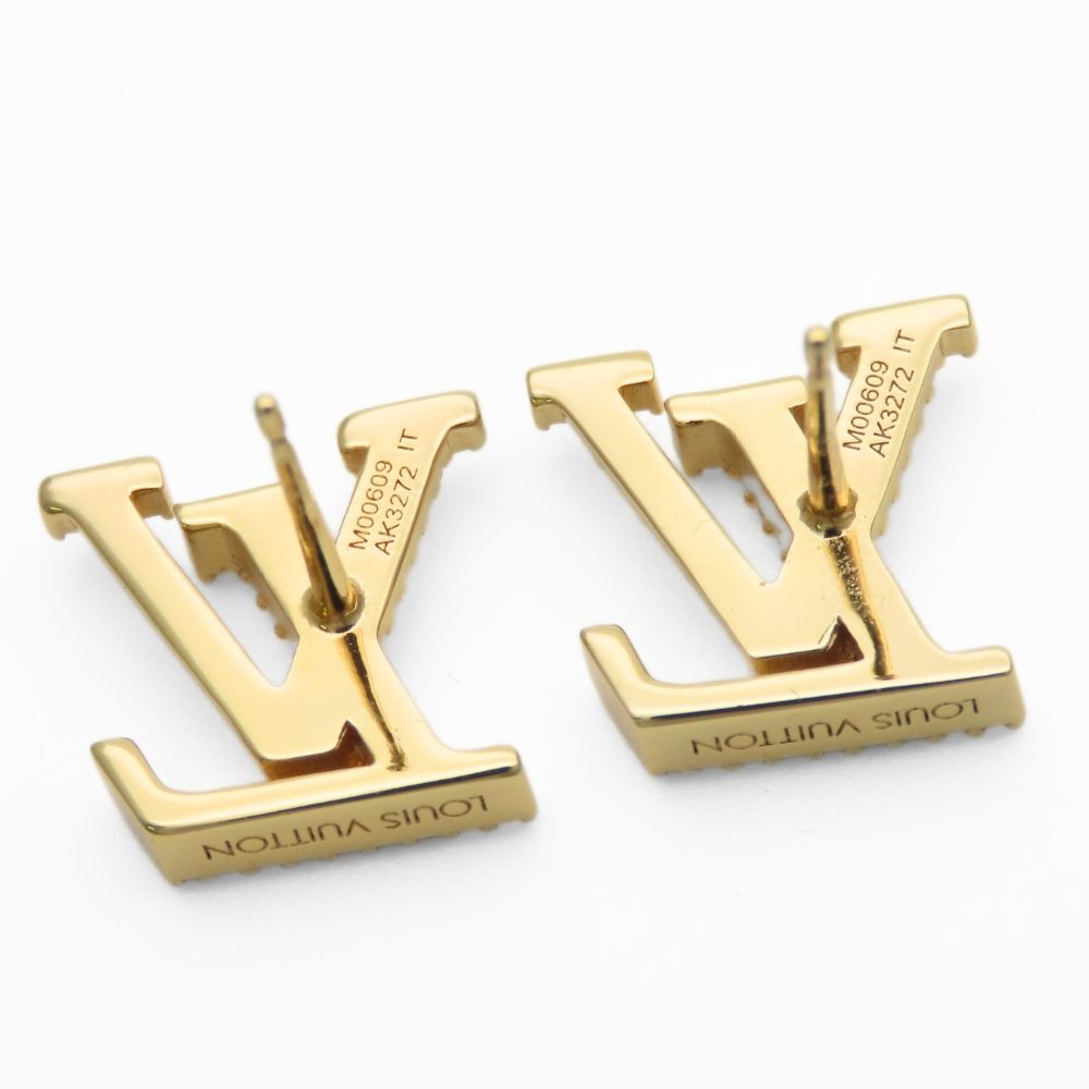 Louis Vuitton Earrings LV Iconic Strass Metal Rhinestone Gold — view 4