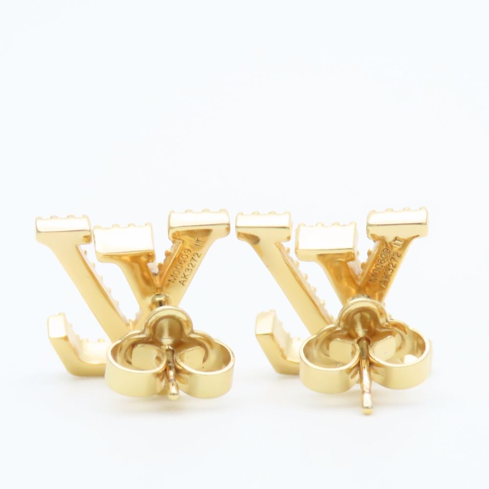 Louis Vuitton Earrings LV Iconic Strass Metal Rhinestone Gold — view 3