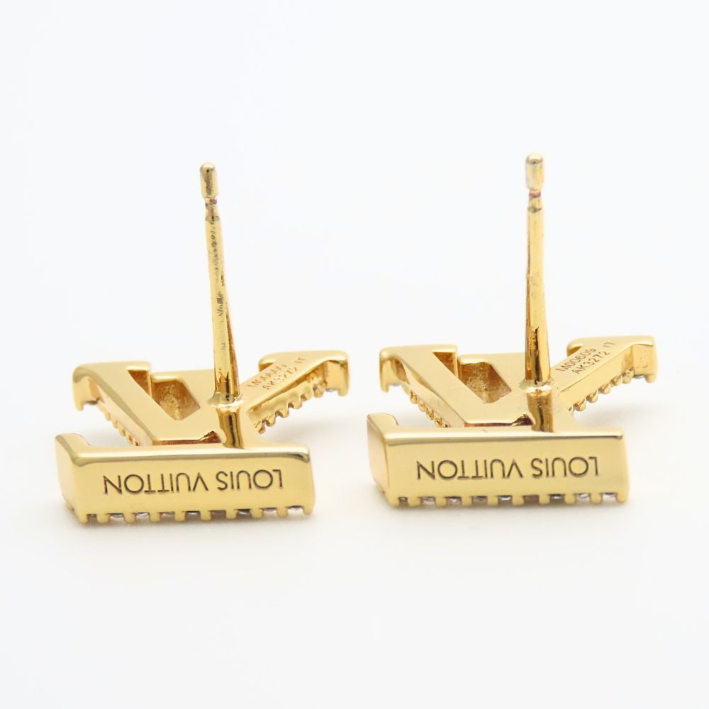 Louis Vuitton Earrings LV Iconic Strass Metal Rhinestone Gold — view 5