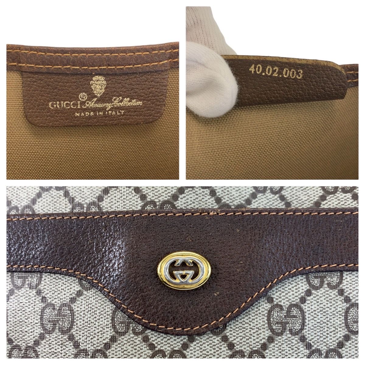 Gucci Vintage Sherry Line GG Supreme Canvas Tote Shoulder Bag — view 3