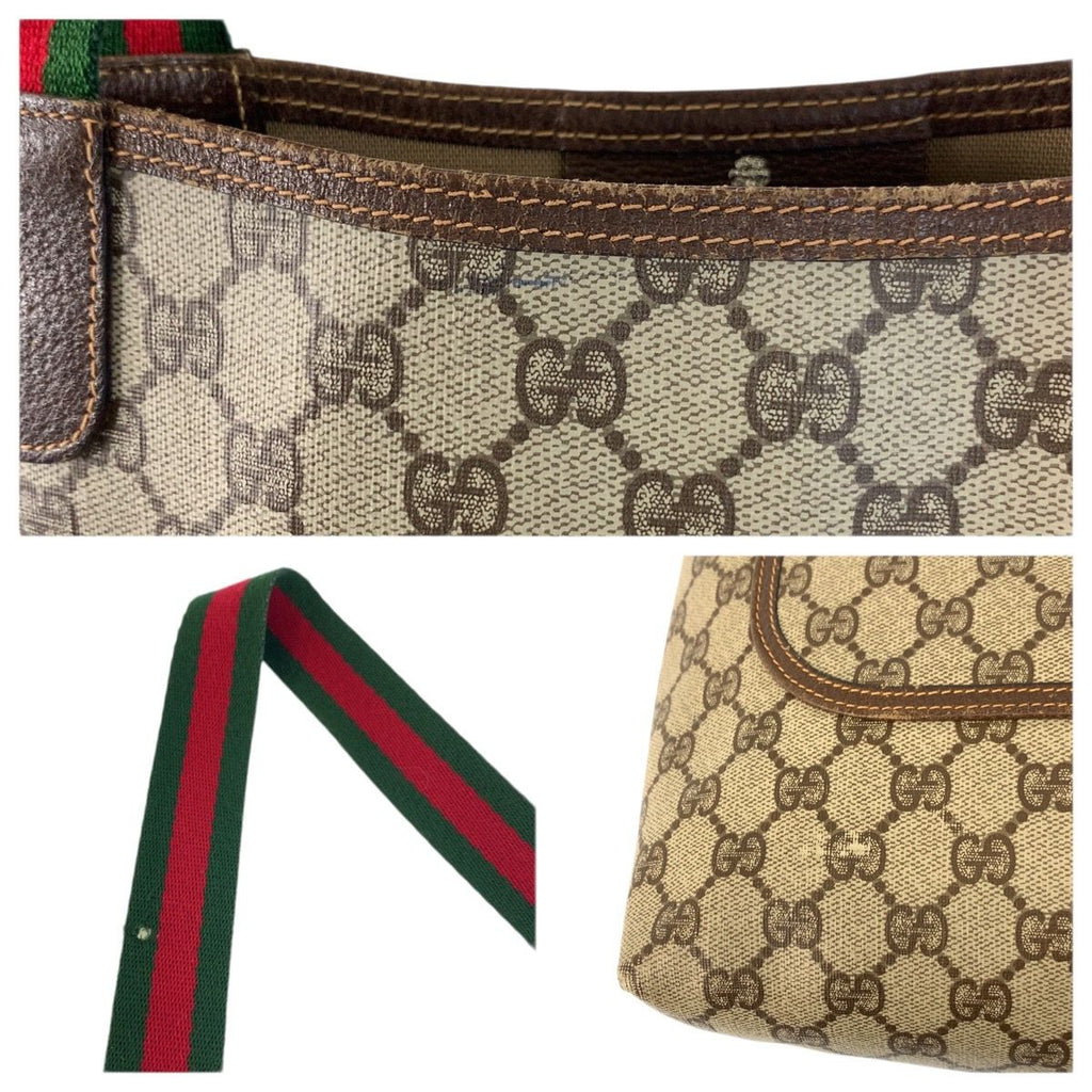 Gucci Vintage Sherry Line GG Supreme Canvas Tote Shoulder Bag — view 6