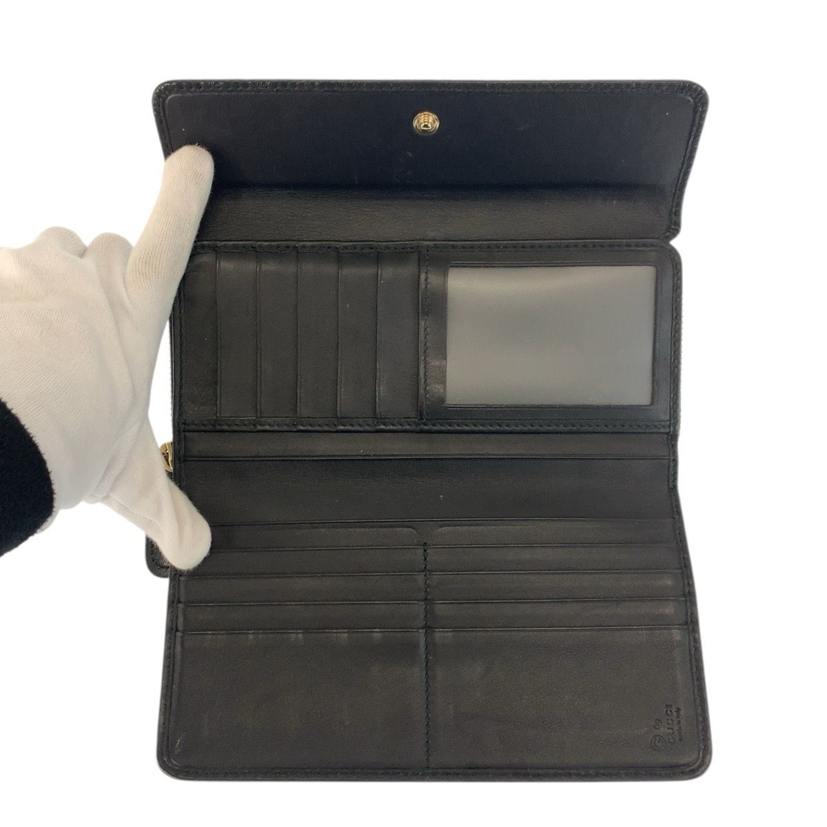 Gucci Micro Guccissima Black Gold Leather Wallet — view 4