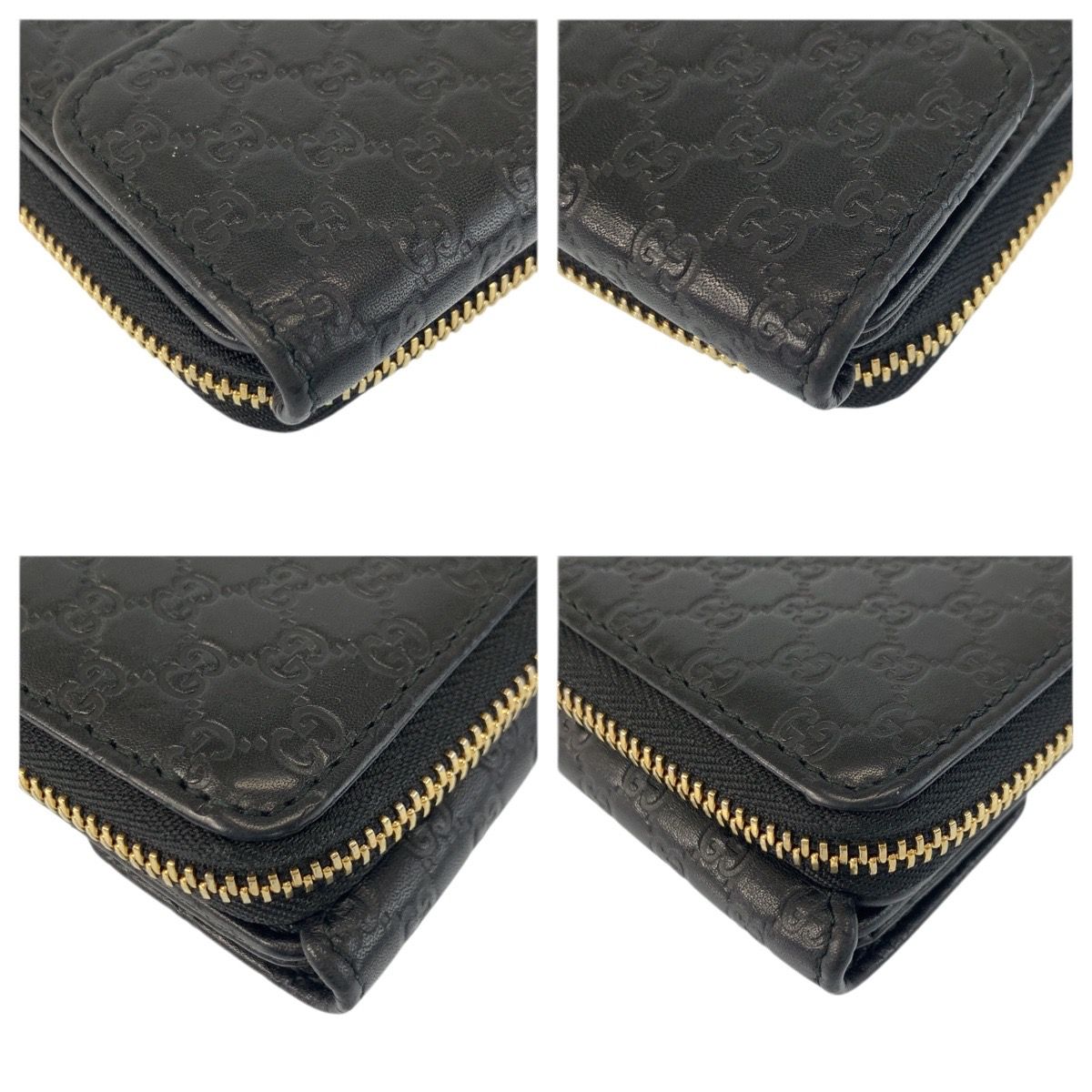 Gucci Micro Guccissima Black Gold Leather Wallet — view 8