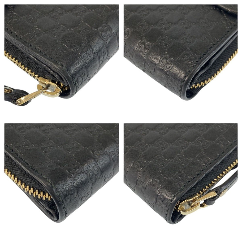 Gucci Micro Guccissima Black Gold Leather Wallet — view 7