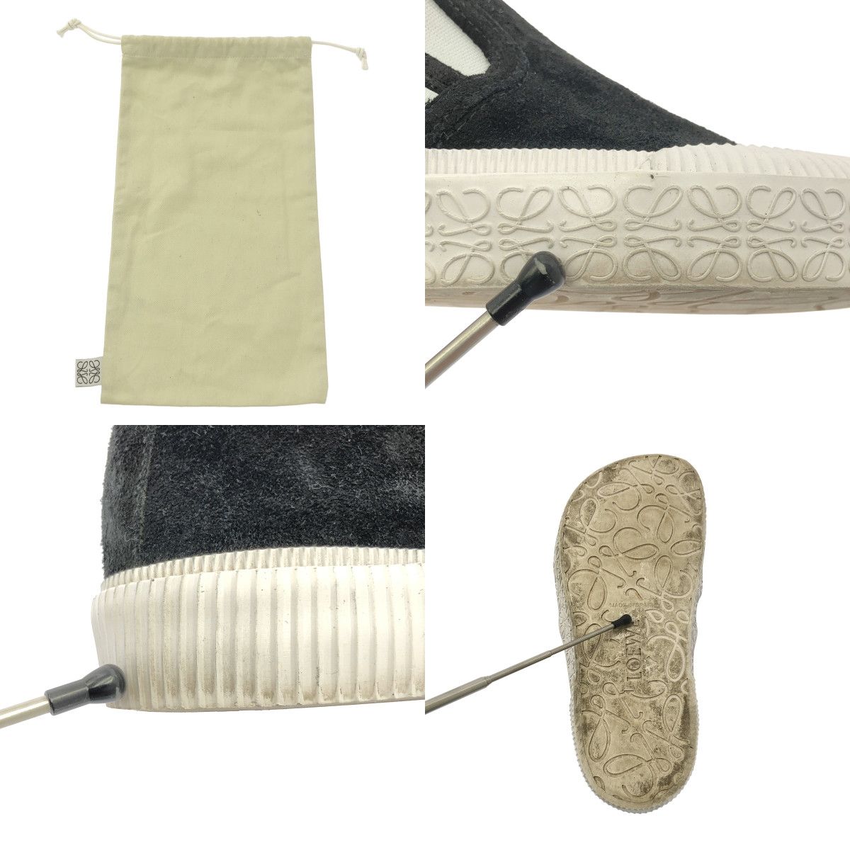 Loewe Terra Vulca Anagram Logo Slip on Sneakers 40 Black — view 8