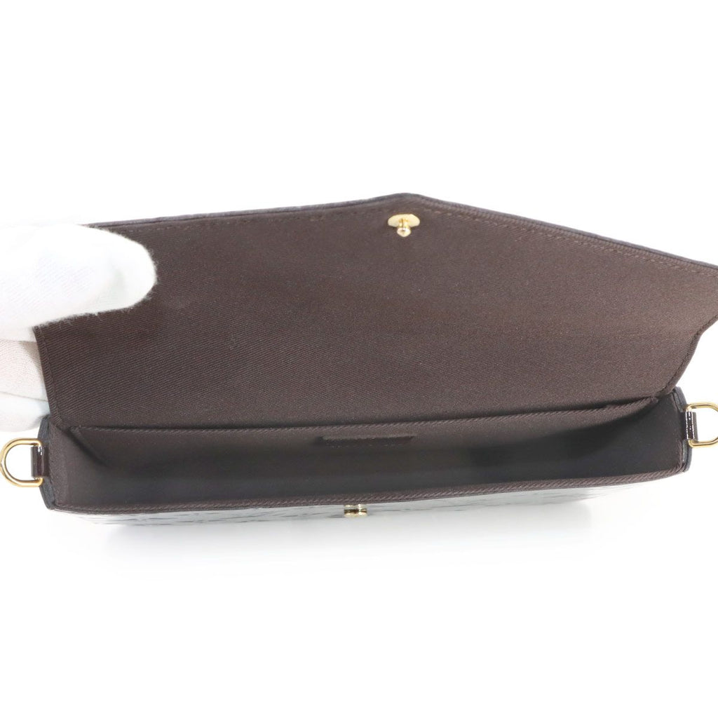 Louis Vuitton Monogram Vernis Pochette Felicie Chain Wallet Leather Amarante — view 7