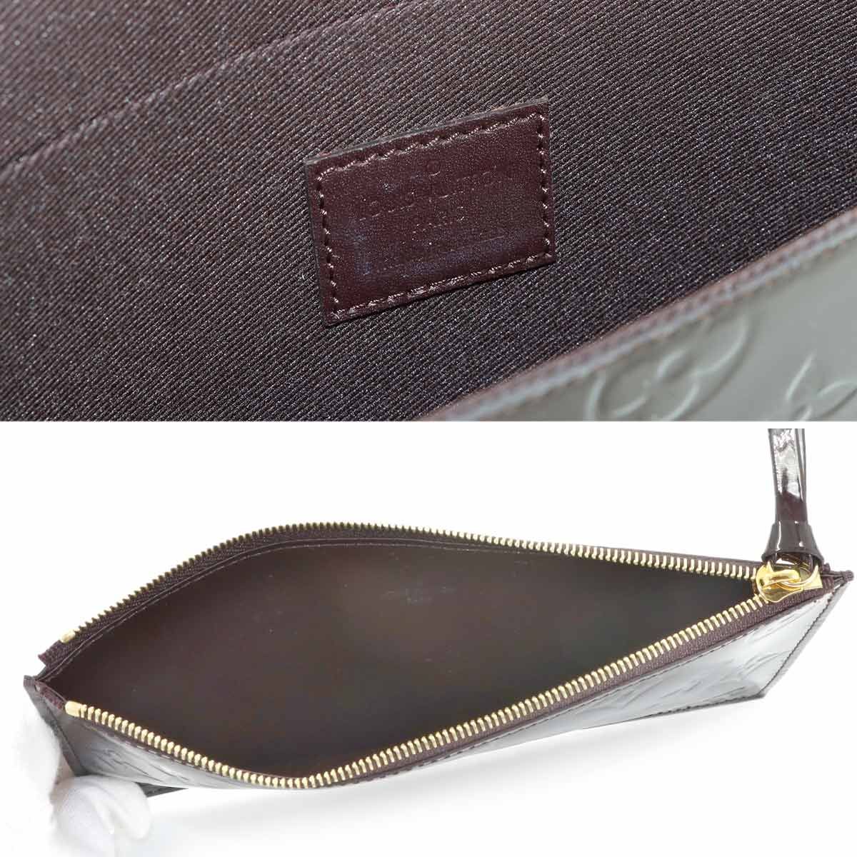 Louis Vuitton Monogram Vernis Pochette Felicie Chain Wallet Leather Amarante — view 8
