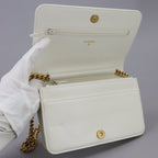 Chanel Chain Wallet Caviar Leather White Gold — view 6