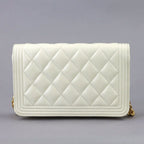 Chanel Chain Wallet Caviar Leather White Gold — view 2