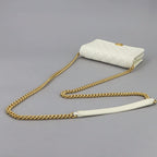 Chanel Chain Wallet Caviar Leather White Gold — view 5