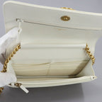 Chanel Chain Wallet Caviar Leather White Gold — view 7