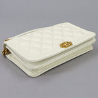 Chanel Chain Wallet Caviar Leather White Gold — view 4