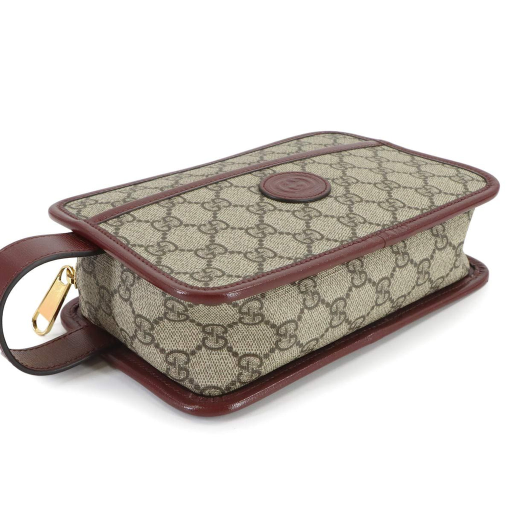 Gucci Interlocking Clutch Second GG Supreme Leather Beige — view 4