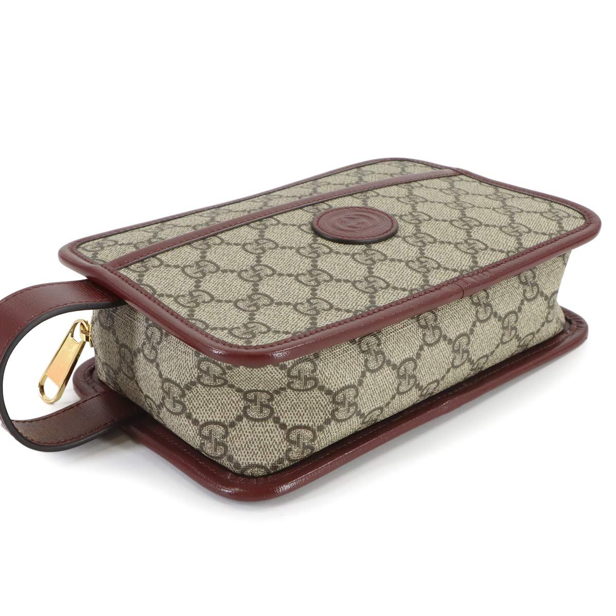 Gucci Interlocking Clutch Second GG Supreme Leather Beige — view 4