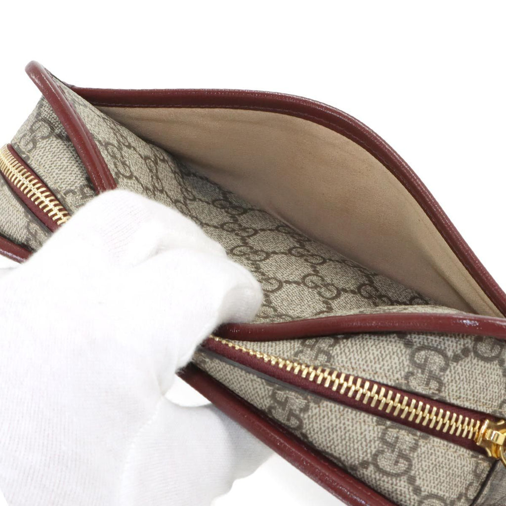 Gucci Interlocking Clutch Second GG Supreme Leather Beige — view 9