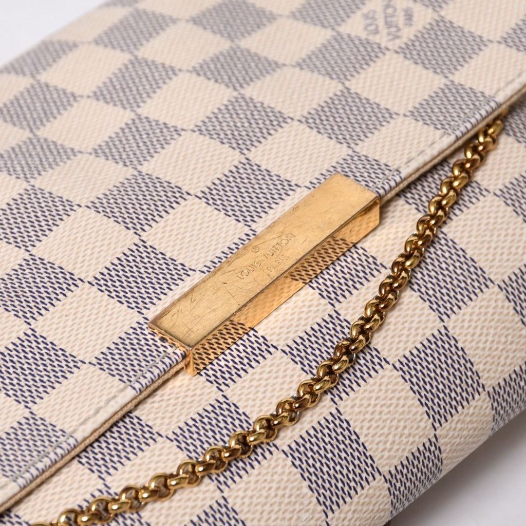 Louis Vuitton Shoulder Bag Damier Azur Favorite MM Canvas — view 6