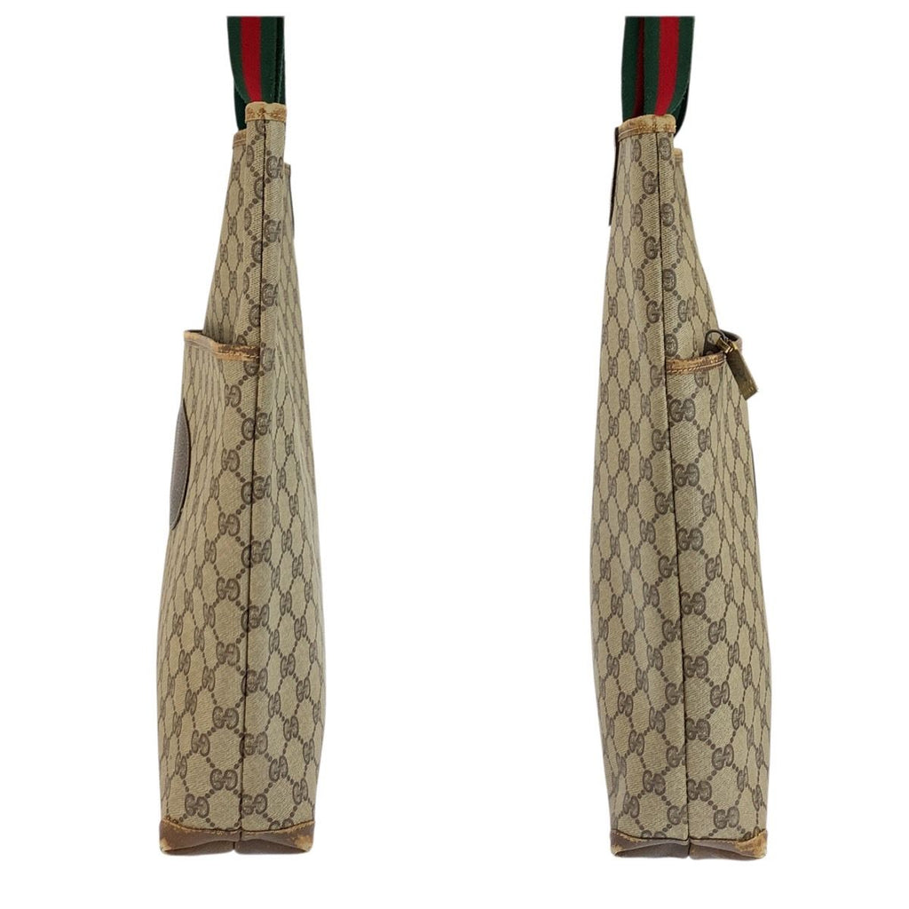 Gucci Vintage Sherry Line Beige Brown GG Supreme Canvas Tote Shoulder Bag — view 8
