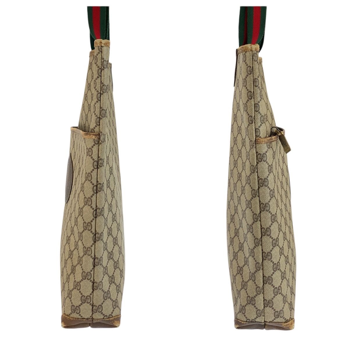 Gucci Vintage Sherry Line Beige Brown GG Supreme Canvas Tote Shoulder Bag — view 8