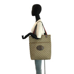 Gucci Vintage Sherry Line Beige Brown GG Supreme Canvas Tote Shoulder Bag — view 7